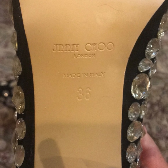Jimmy Choo Black Embellished Suede Shoe - Picture 5 of 5